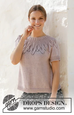 213-22 Lavendel Charm Top fra DROPS Design