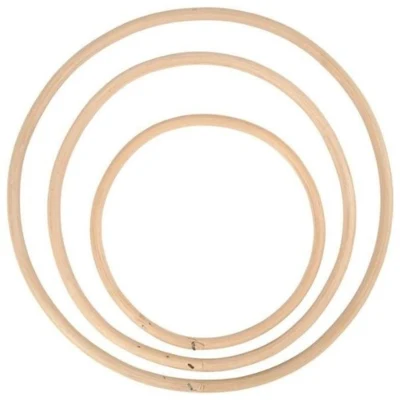Bambusringer, 3 stk, 15,3 + 20,3 + 25,5 cm