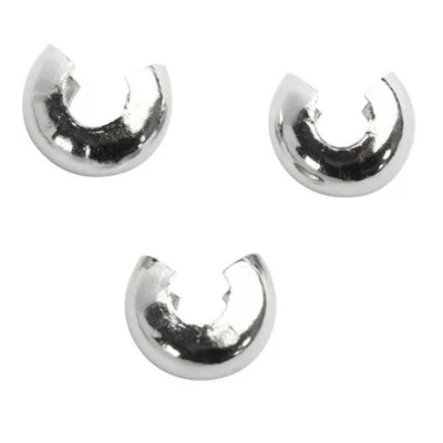 Knuteskinn for strikk, 5 mm, forsølvet, 50 stk.