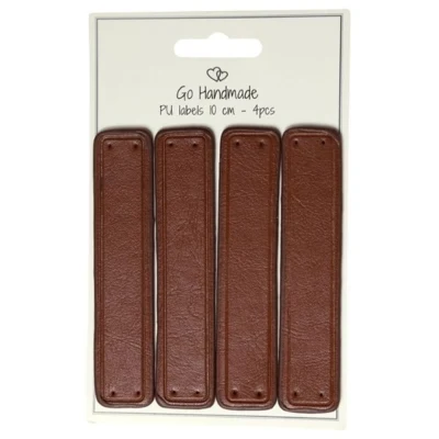 Go håndlagde læretiketter 10 x 2 cm (4 stk)