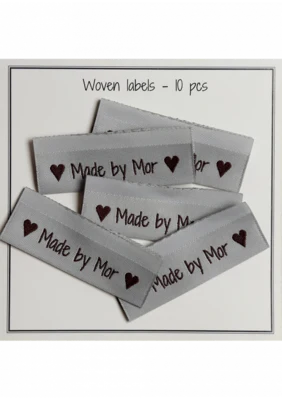Go Handmade Woven labels, Made by Mor, 50 x 11,5 mm, 10 stk