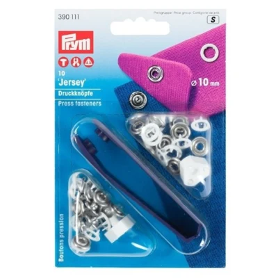 Prym Jersey Trykknapper Med Verktøy Hvit, 10 mm