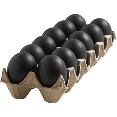 Egg Sort Plast 6 cm, 12 stk