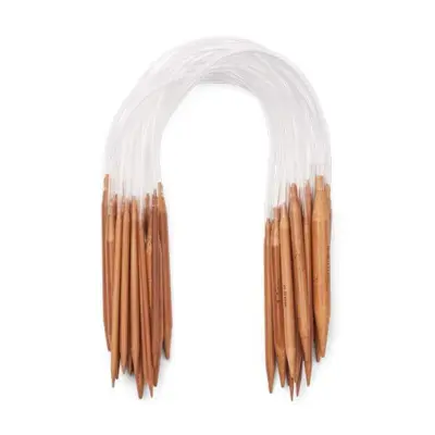 Bambus rundpinnesett, 18 størrelser, 2-10 mm - 40 cm