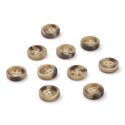 HobbyArts Beige/Svarte Knapper, 15 mm, 10 stk.