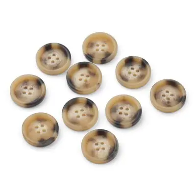 HobbyArts Beige/Svarte Knapper, 23 mm, 10 stk.