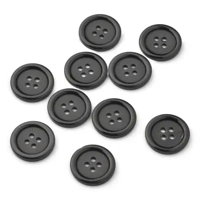 HobbyArts Svarte Knapper, 23 mm, 10 stk