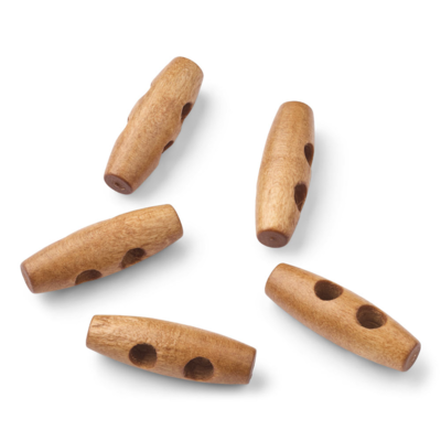 LindeHobby Duffelknapper, Brun, 30 mm, 5 stk