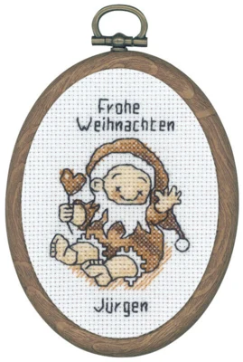 Broderisett Sittende nisse m/5961/60 7x9 cm