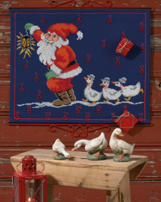 Broderisett Nisse m/ gjess 58 x 47 cm