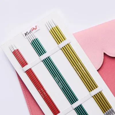 KnitPro ZING Strømpepinnesett 20 cm (6 størrelser 2.50-5.00 mm)
